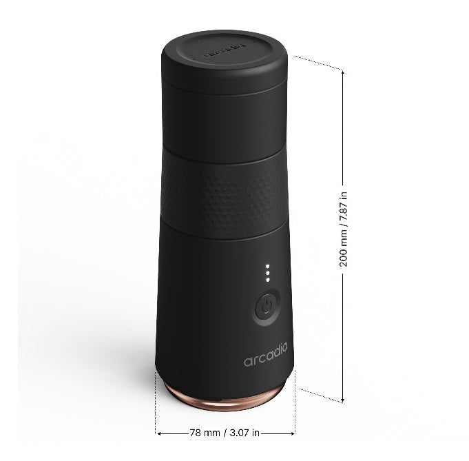 Arcadia Go Rechargeable Portable Turkish Coffee Maker, Black